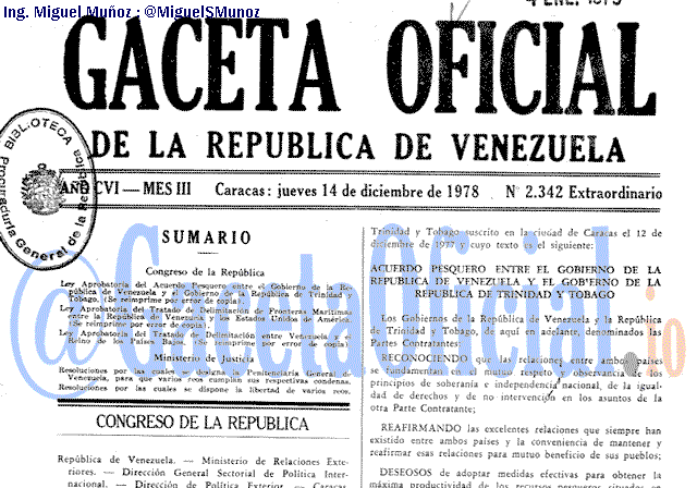 Gaceta Oficial 2342 del 14 Diciembre 1978
