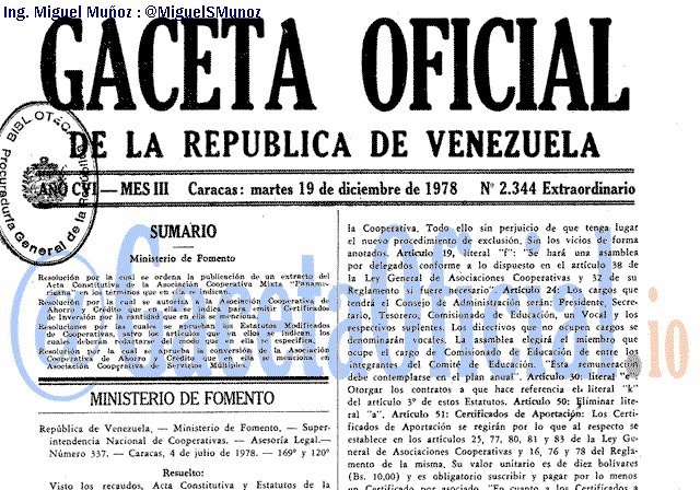 Gaceta Oficial 2344 del 19 Diciembre 1978