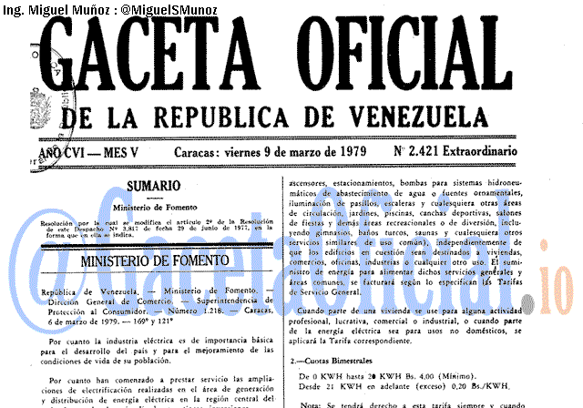 Gaceta Oficial 2421 del 9 Marzo 1979