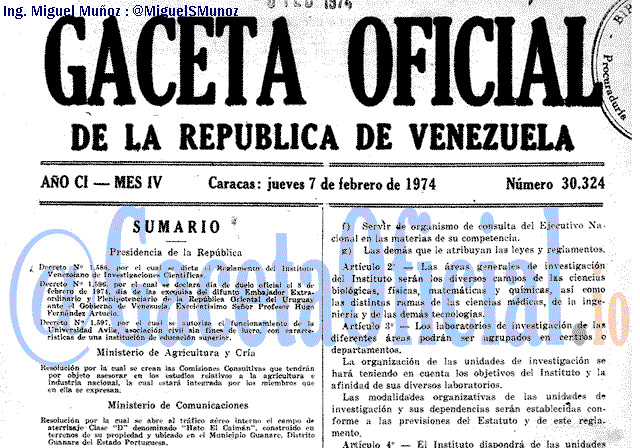 Gaceta Oficial 30324 del 7 Febrero 1974