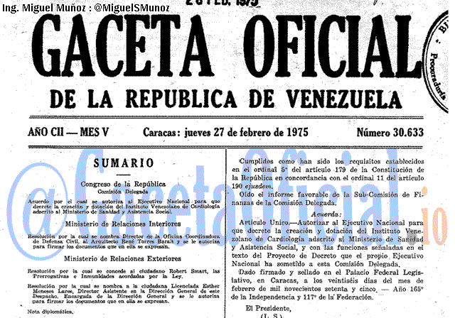 Gaceta Oficial 30633 del 27 Febrero 1975
