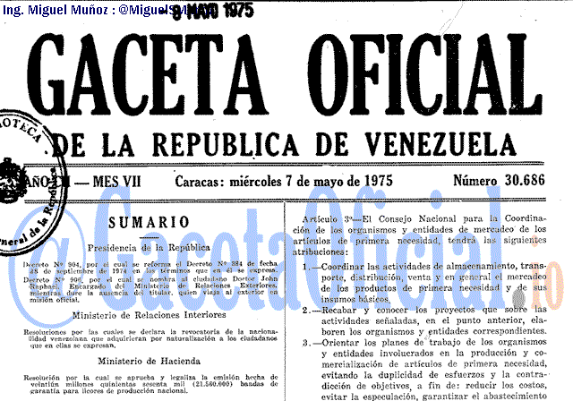 Gaceta Oficial 30686 del 7 Mayo 1975