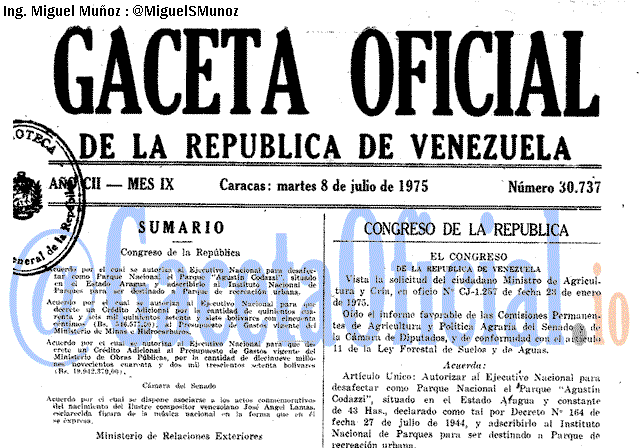 Gaceta Oficial 30737 del 8 Julio 1975