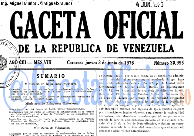 Gaceta Oficial 30995 del 3 Junio 1976