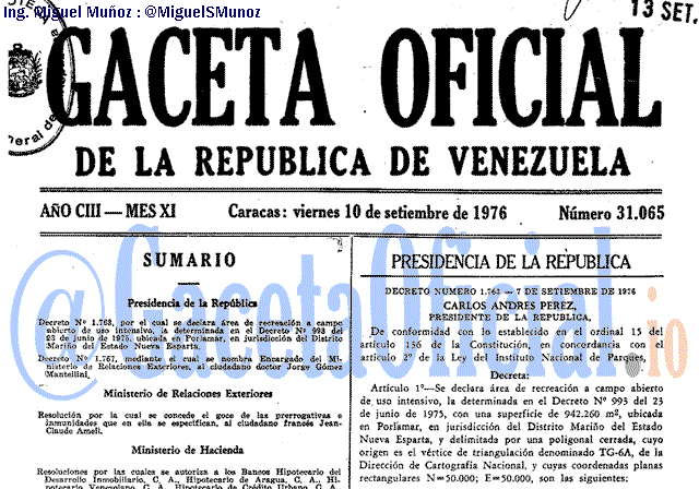 Gaceta Oficial 31065 del 10 Septiembre 1976