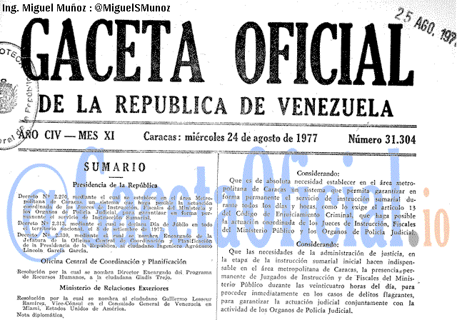 Gaceta Oficial 31304 del 24 Agosto 1977