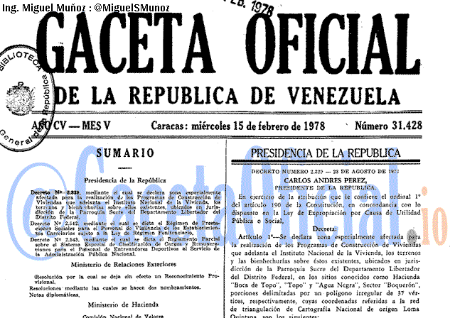 Gaceta Oficial 31428 del 15 Febrero 1978