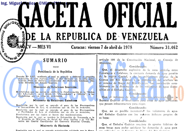 Gaceta Oficial 31462 del 7 Abril 1978