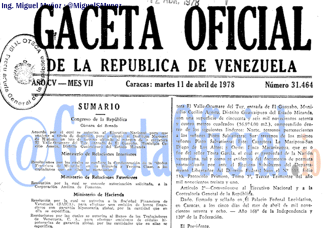 Gaceta Oficial 31464 del 11 Abril 1978