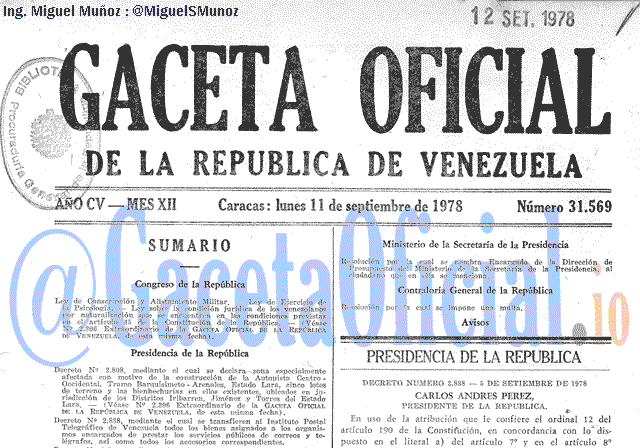 Gaceta Oficial 31569 del 11 Septiembre 1978