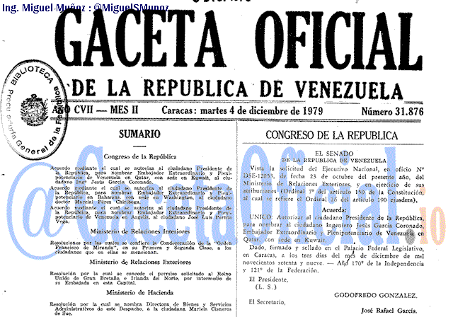 Gaceta Oficial 31876 del 4 Diciembre 1979