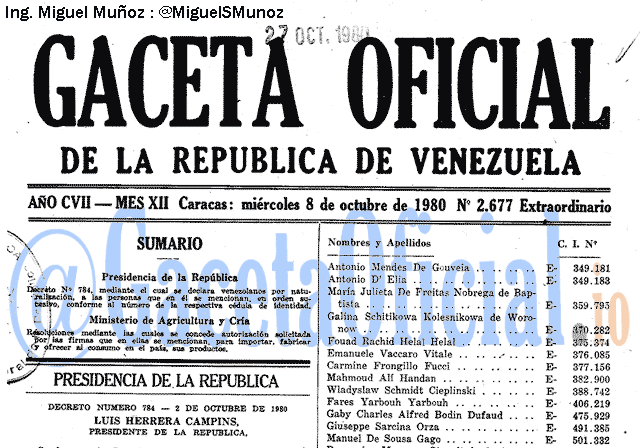 Gaceta Oficial 2677 del 8 Octubre 1980