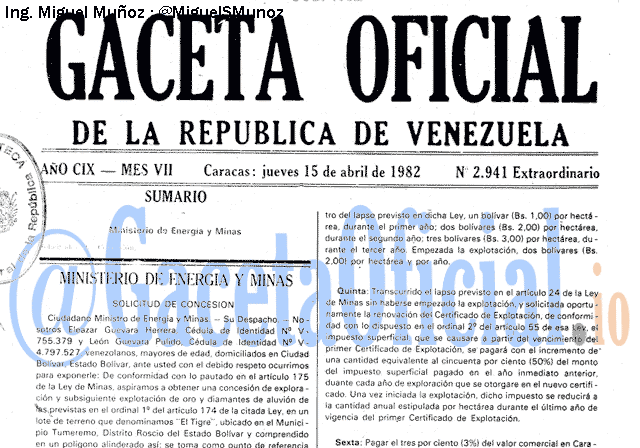 Gaceta Oficial 2941 del 15 Abril 1982