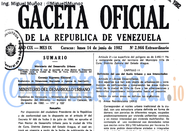 Gaceta Oficial 2966 del 14 Junio 1982