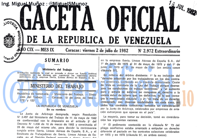 Gaceta Oficial 2972 del 2 Julio 1982