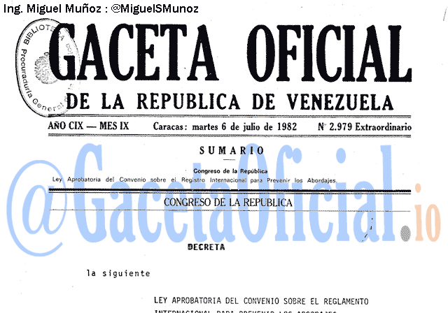 Gaceta Oficial 2979 del 6 Julio 1982