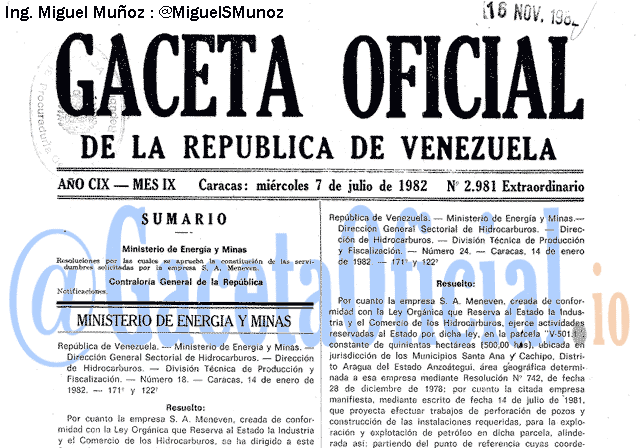 Gaceta Oficial 2981 del 7 Julio 1982
