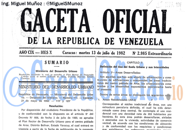 Gaceta Oficial 2985 del 13 Julio 1982
