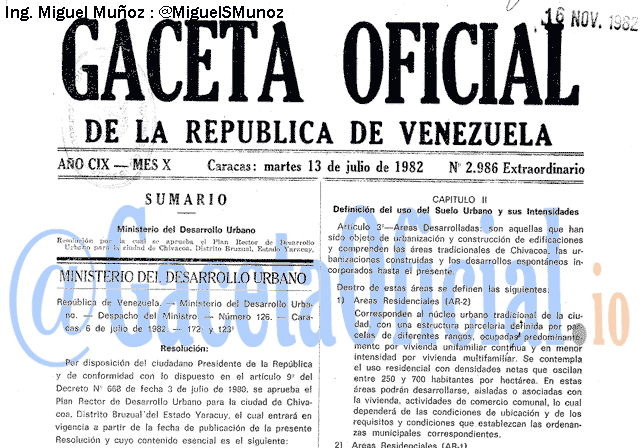 Gaceta Oficial 2986 del 13 Julio 1982