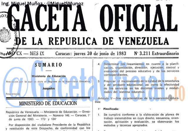 Gaceta Oficial 3211 del 30 Junio 1983