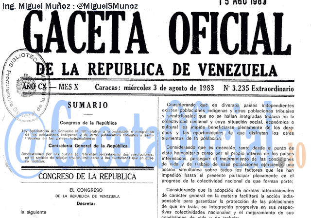Gaceta Oficial 3235 del 3 Agosto 1983