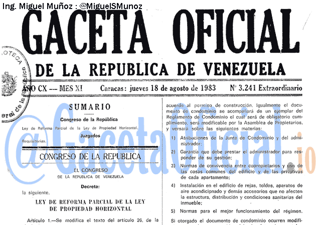 Gaceta Oficial 3241 del 18 Agosto 1983