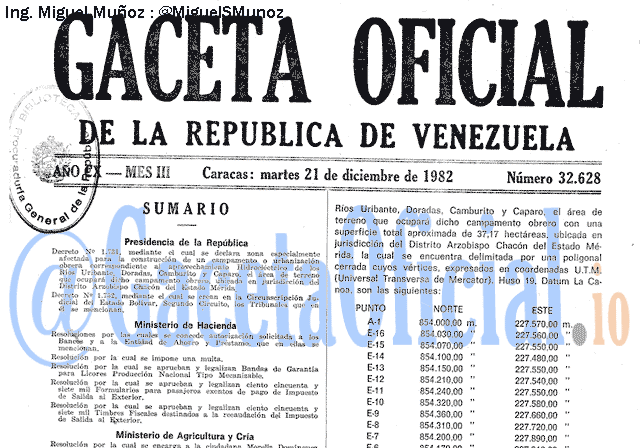 Gaceta Oficial 32628 del 21 Diciembre 1982