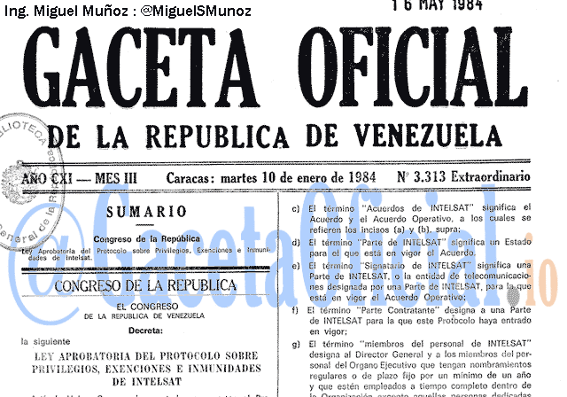 Gaceta Oficial 3313 del 10 Enero 1984