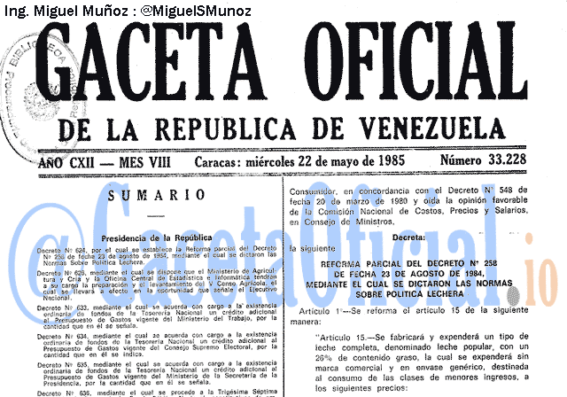 Gaceta Oficial 33228 del 22 Mayo 1985