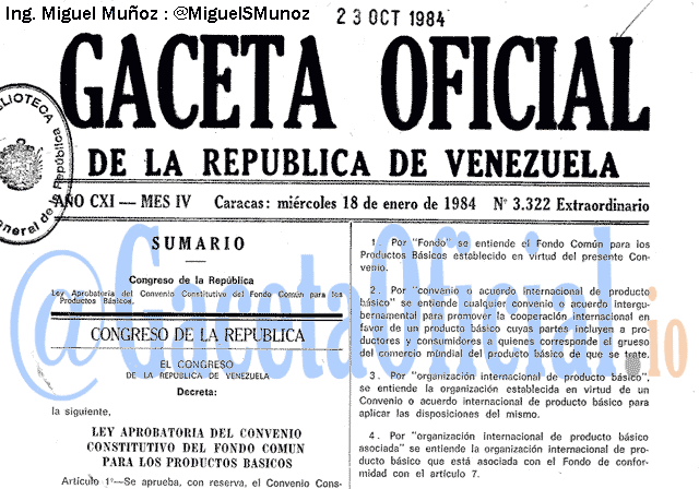 Gaceta Oficial 3322 del 18 Enero 1984