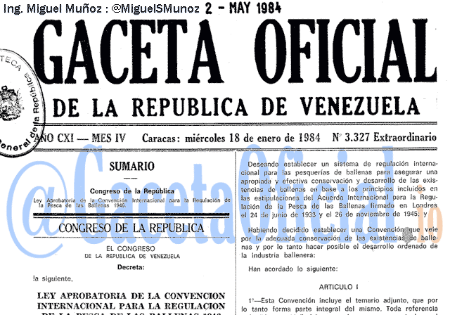 Gaceta Oficial 3327 del 18 Enero 1984