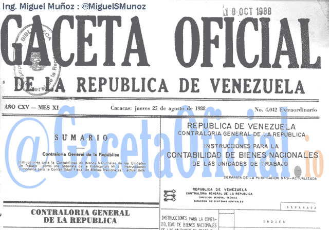 Gaceta Oficial 4042 del 25 Agosto 1988