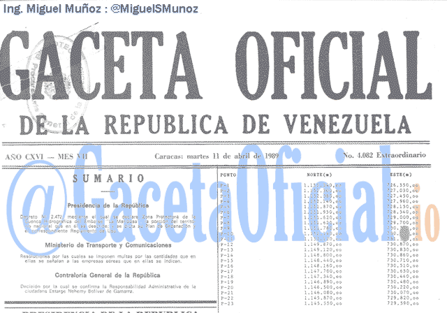 Gaceta Oficial 4082 del 11 Abril 1989