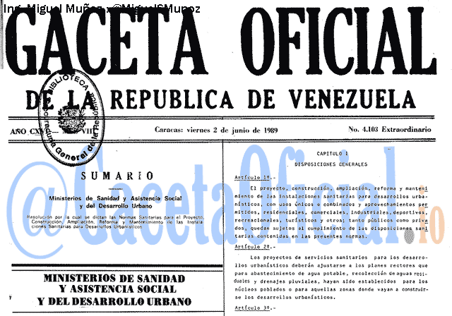 Gaceta Oficial 4103 del 2 Junio 1989
