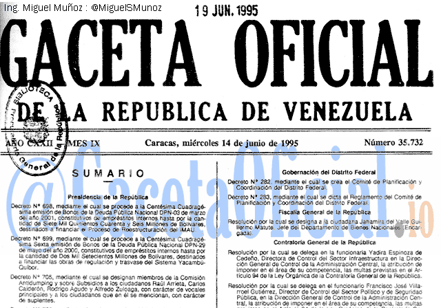 Gaceta Oficial 35732 del 14 Junio 1995