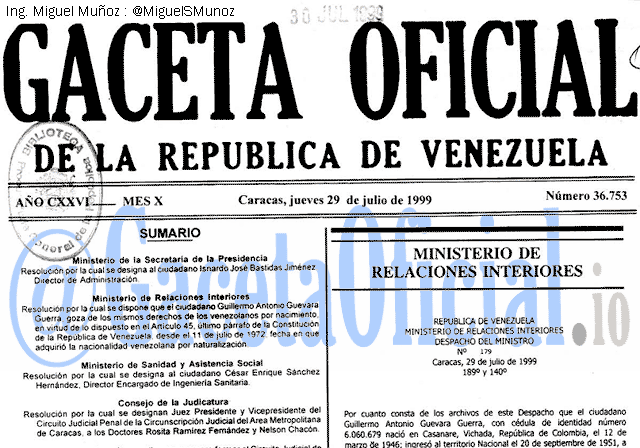 Gaceta Oficial 36753 del 29 Julio 1999