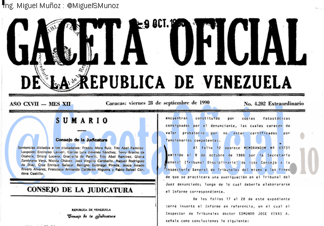 Gaceta Oficial 4202 del 28 Septiembre 1990