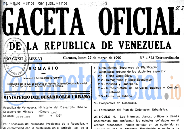 Gaceta Oficial 4872 del 27 Marzo 1995