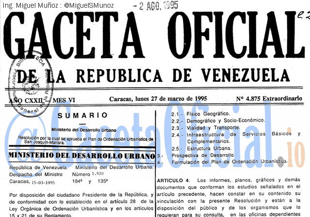 Gaceta Oficial 4875 del 27 Marzo 1995