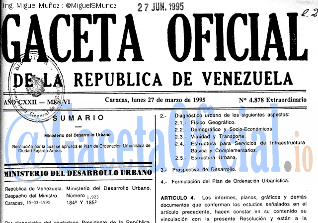 Gaceta Oficial 4878 del 27 Marzo 1995