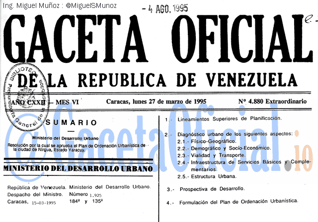 Gaceta Oficial 4880 del 27 Marzo 1995
