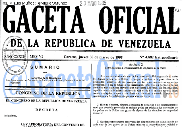 Gaceta Oficial 4882 del 30 Marzo 1995