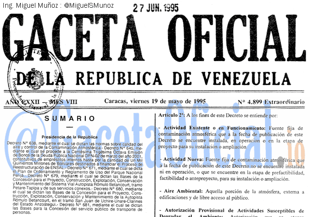 Gaceta Oficial 4899 del 19 Mayo 1995