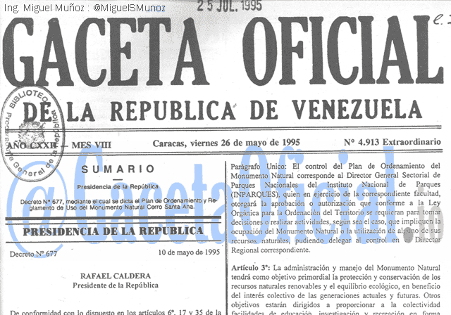 Gaceta Oficial 4913 del 26 Mayo 1995