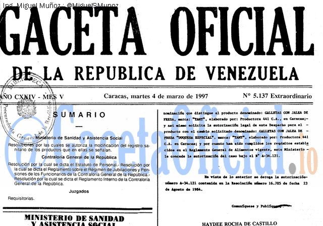 Gaceta Oficial 5137 del 4 Marzo 1997