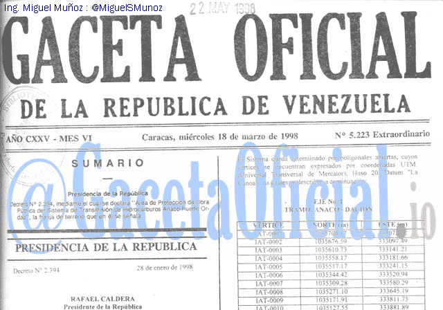 Gaceta Oficial 5223 del 18 Marzo 1998