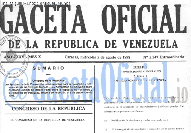 Gaceta Oficial 5247 del 5 Agosto 1998