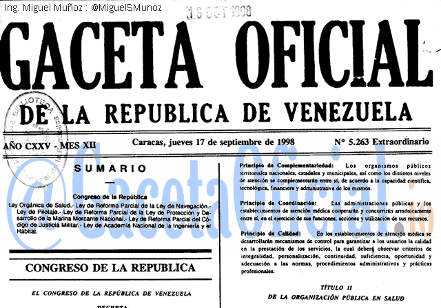 Gaceta Oficial 5263 del 17 Septiembre 1998