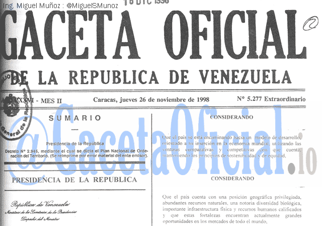 Gaceta Oficial 5277 del 26 Noviembre 1998