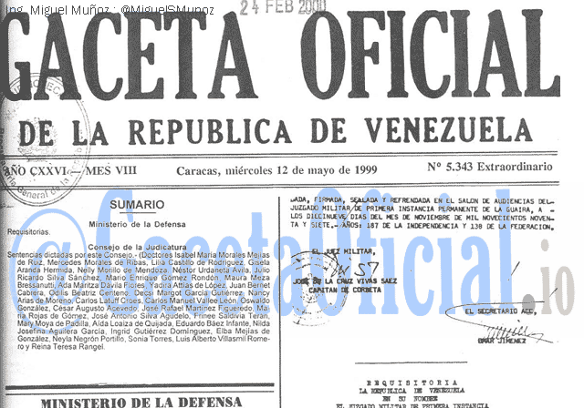 Gaceta Oficial 5343 del 12 Mayo 1999
